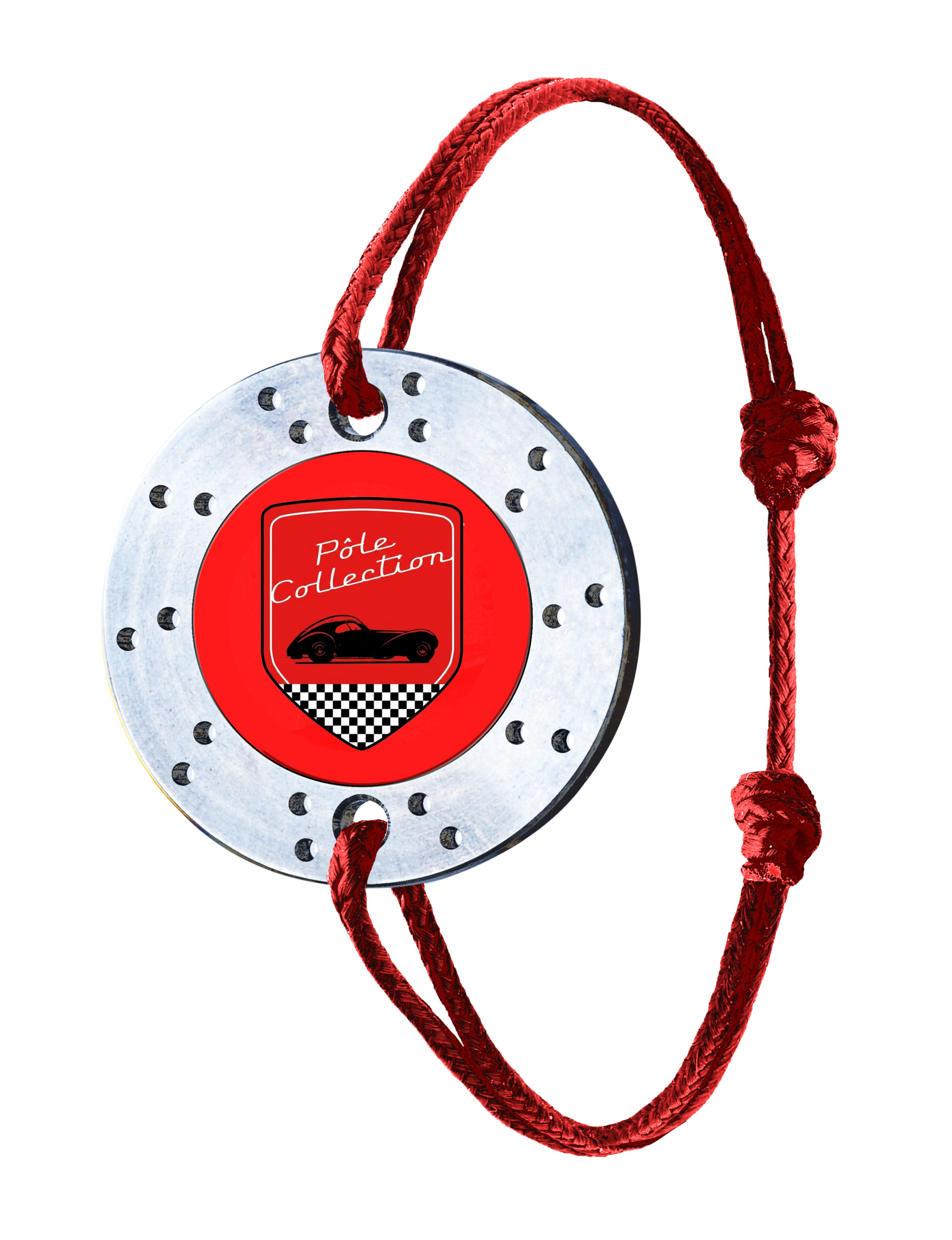 Bracelet BRM en titane avec corde rouge
